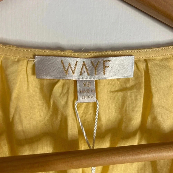 BNWT WAYF Yellow Cotton Mini Dress in Yellow Size XS - Picture 5 of 15